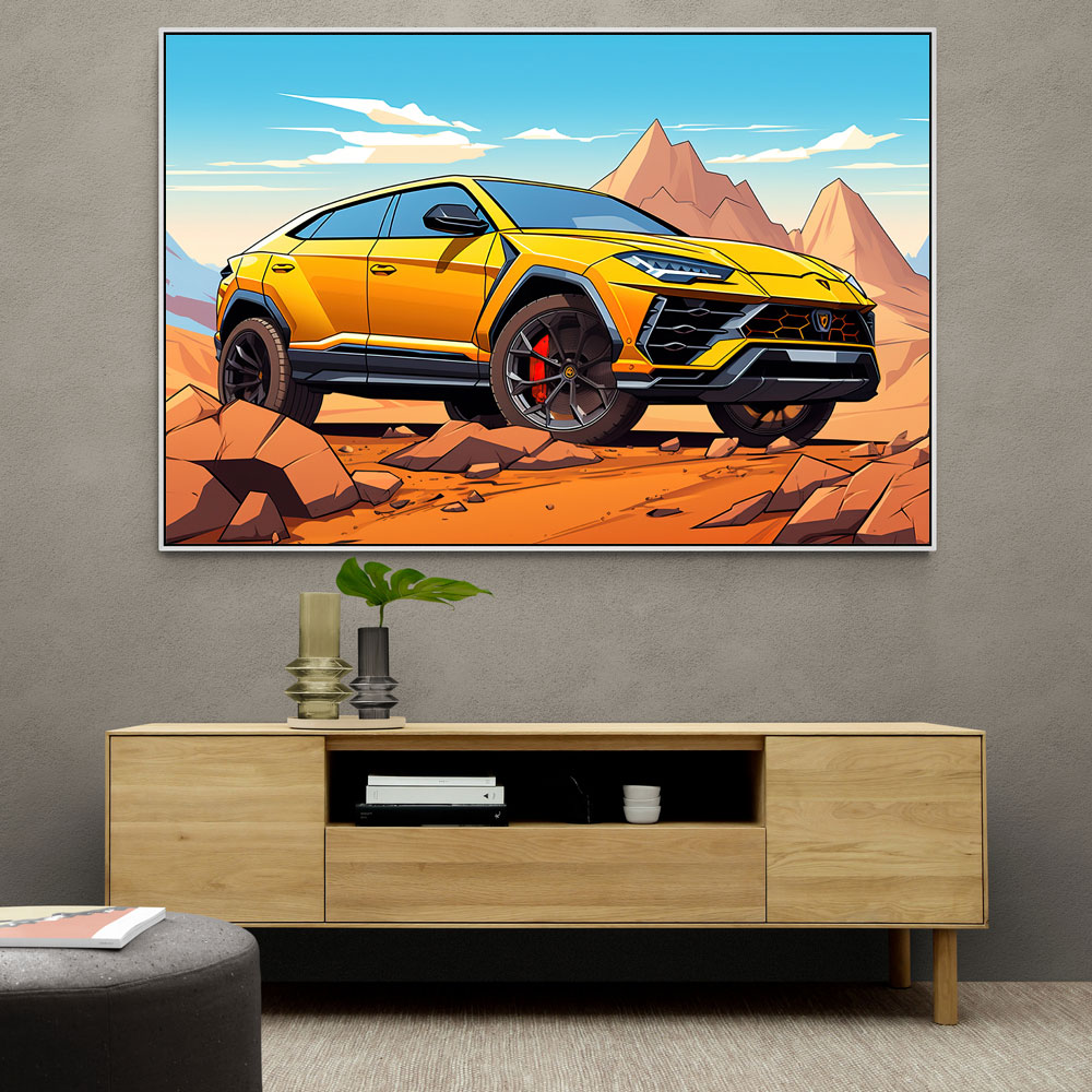 Lamborghini Urus Cartoon Style 2 Wall Art