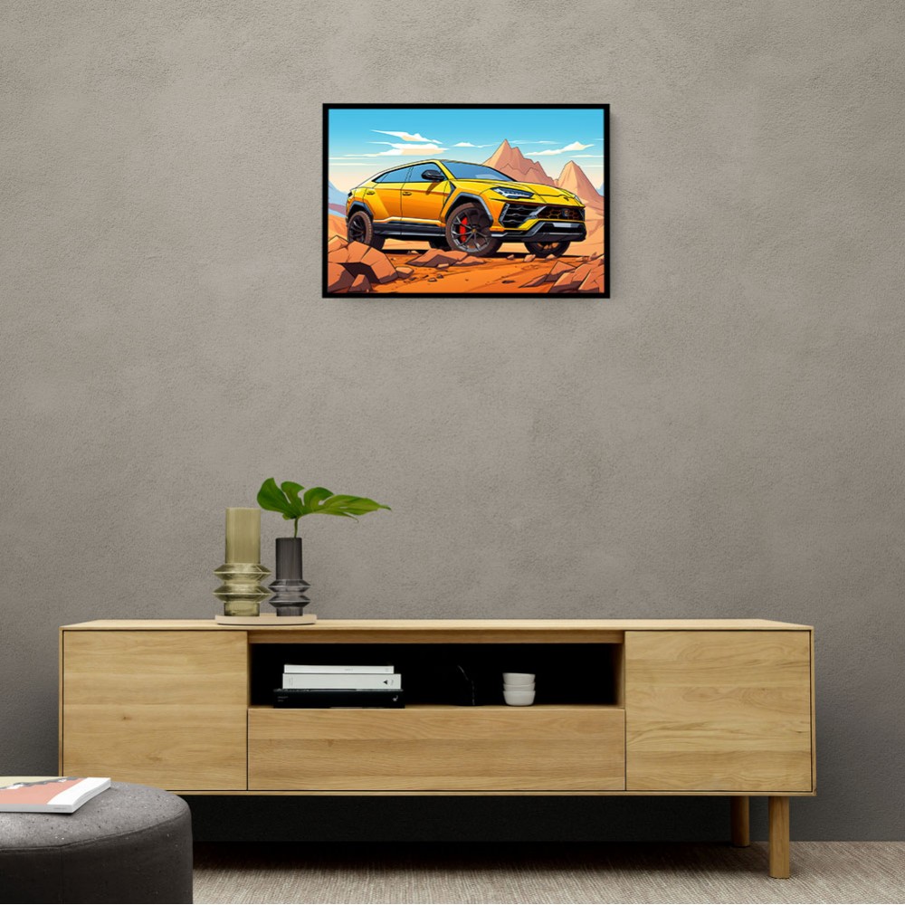 Lamborghini Urus Cartoon Style 2 Wall Art