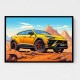 Lamborghini Urus Cartoon Style 2 Wall Art