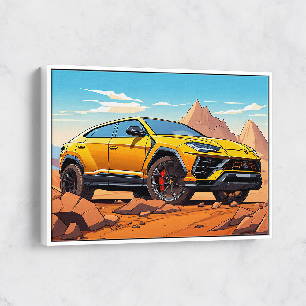 Lamborghini Urus Cartoon Style 2 Wall Art