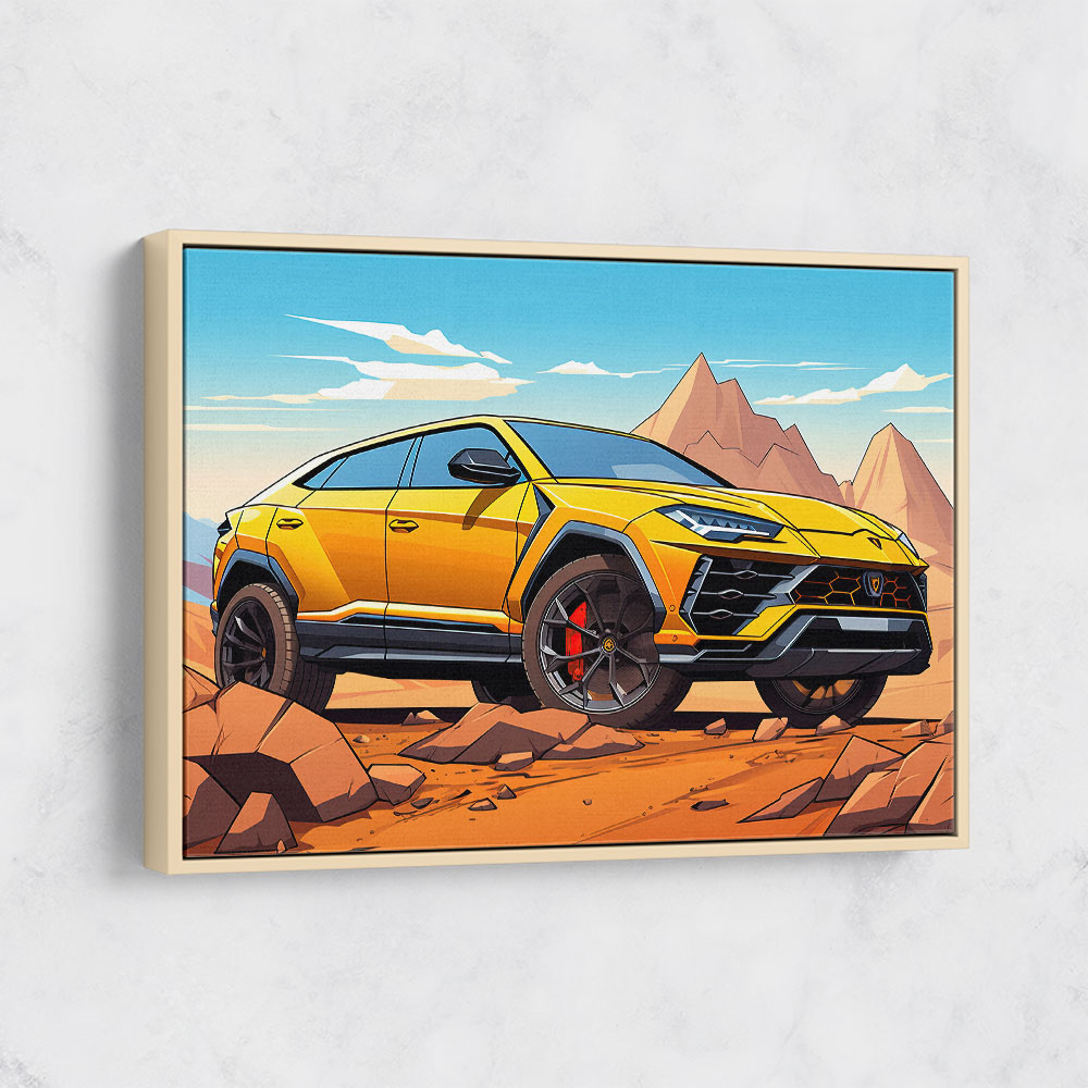 Lamborghini Urus Cartoon Style 2 Wall Art