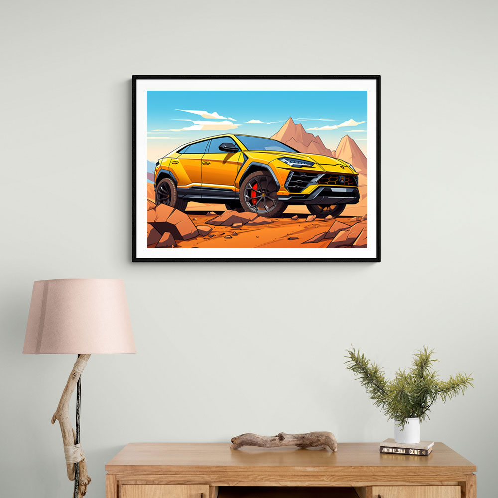 Lamborghini Urus Cartoon Style 2 Wall Art