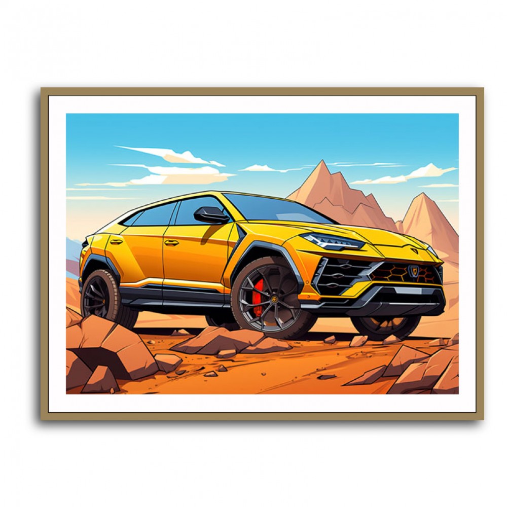 Lamborghini Urus Cartoon Style 2 Wall Art