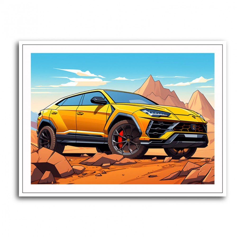 Lamborghini Urus Cartoon Style 2 Wall Art Lamborghini Urus Cartoon Style 2 Wall Art
