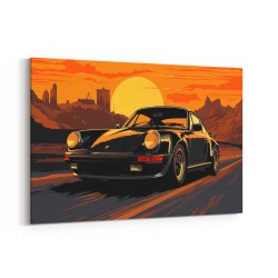 Porsche 911 Turbo Cartoon Style Wall Art