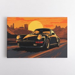 Porsche 911 Turbo Cartoon Style Wall Art