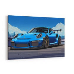 Porsche 911 GT3 RS Cartoon Style Wall Art