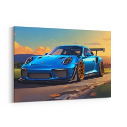 Porsche 911 GT3 RS Cartoon Style 2 Wall Art