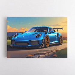 Porsche 911 GT3 RS Cartoon Style 2 Wall Art