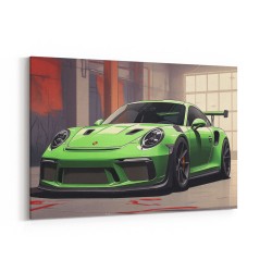 Porsche 911 GT3 RS Cartoon Style Wall Art