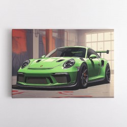 Porsche 911 GT3 RS Cartoon Style Wall Art