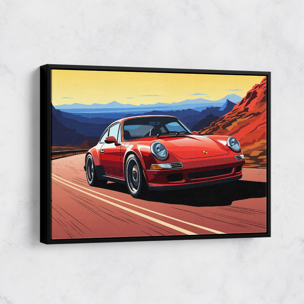 Red Porsche 911 Cartoon Style Red Porsche 911 Cartoon Style