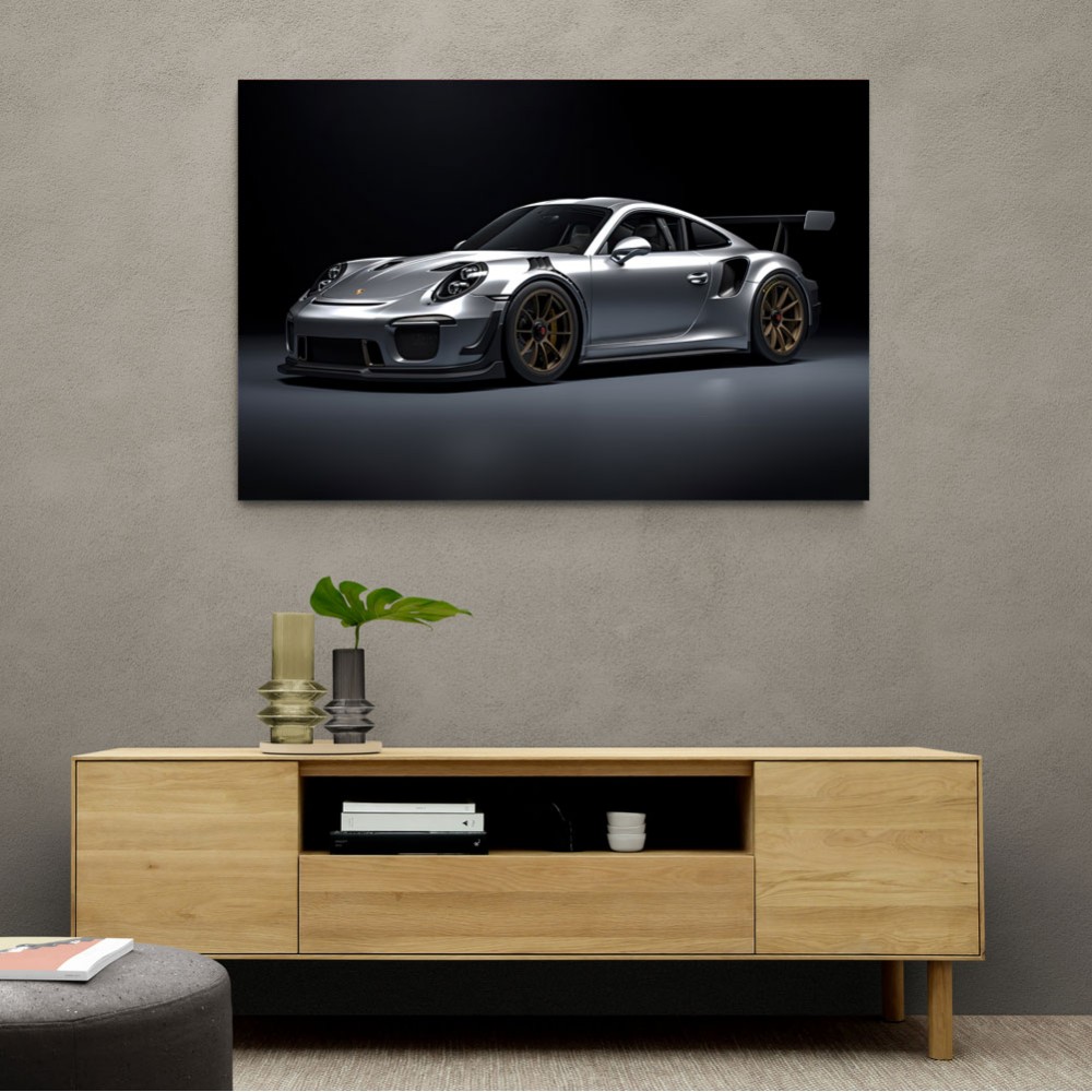 Porsche 911 GT2 Silver Wall Art