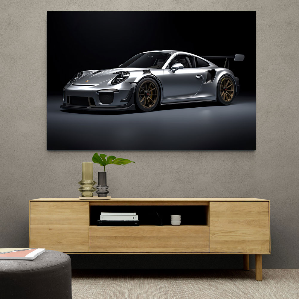Porsche 911 GT2 Silver Wall Art Porsche 911 GT2 Silver Wall Art