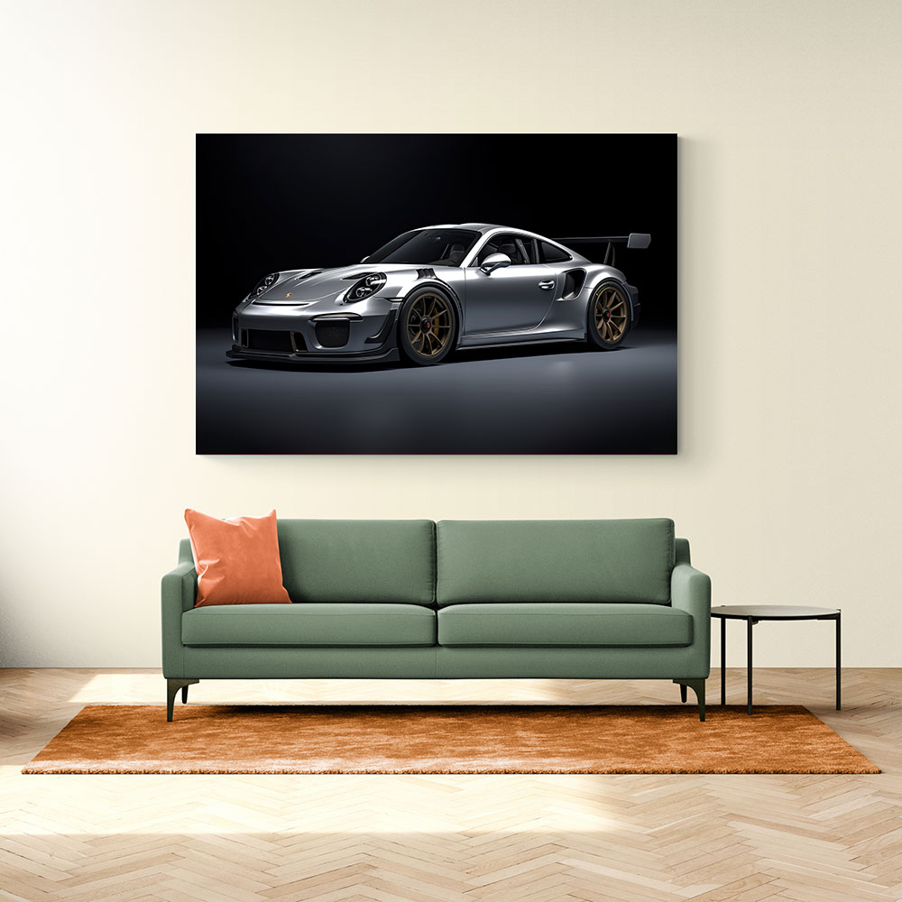 Porsche 911 GT2 Silver Wall Art