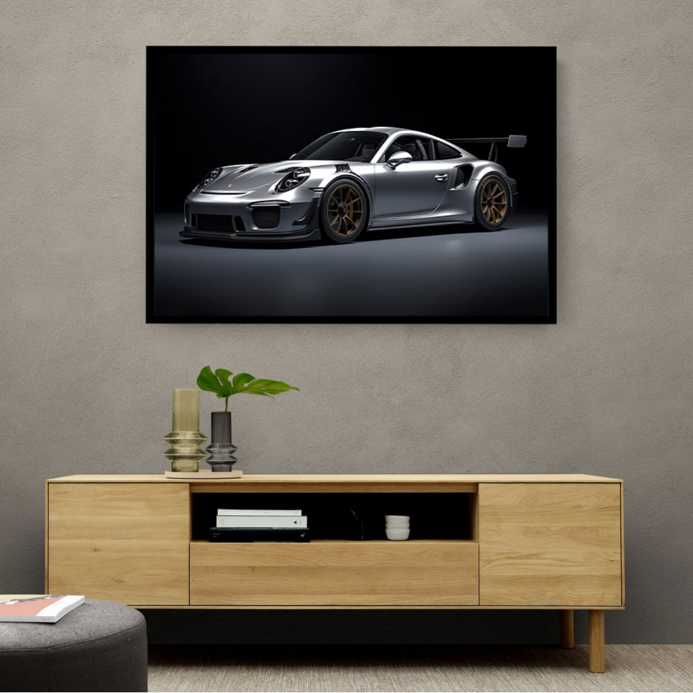 Porsche 911 GT2 Silver Wall Art