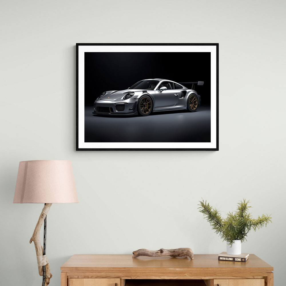 Porsche 911 GT2 Silver Wall Art Porsche 911 GT2 Silver Wall Art