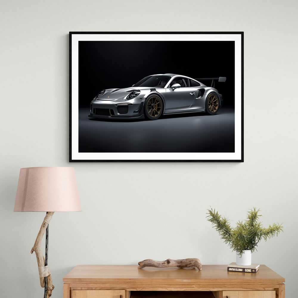 Porsche 911 GT2 Silver Wall Art Porsche 911 GT2 Silver Wall Art
