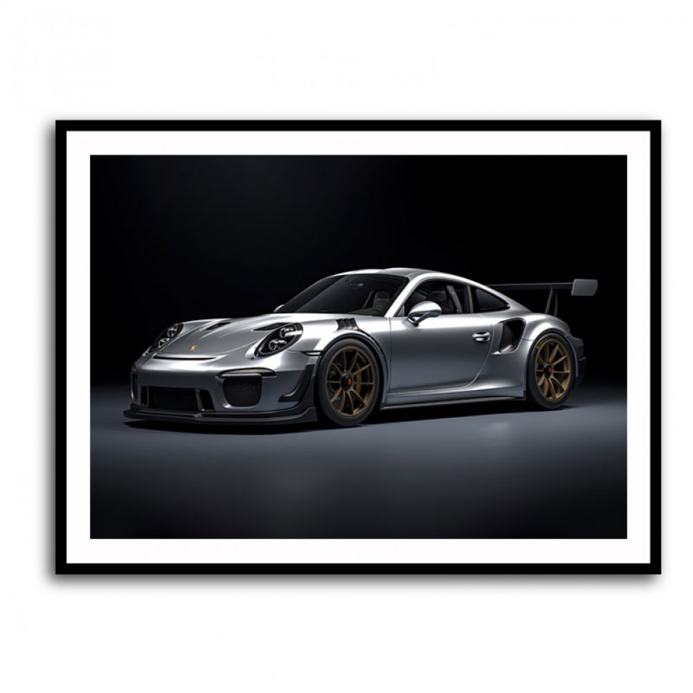 Porsche 911 GT2 Silver Wall Art Porsche 911 GT2 Silver Wall Art