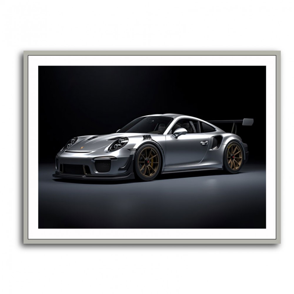 Porsche 911 GT2 Silver Wall Art Porsche 911 GT2 Silver Wall Art