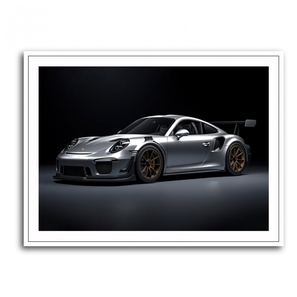 Porsche 911 GT2 Silver Wall Art