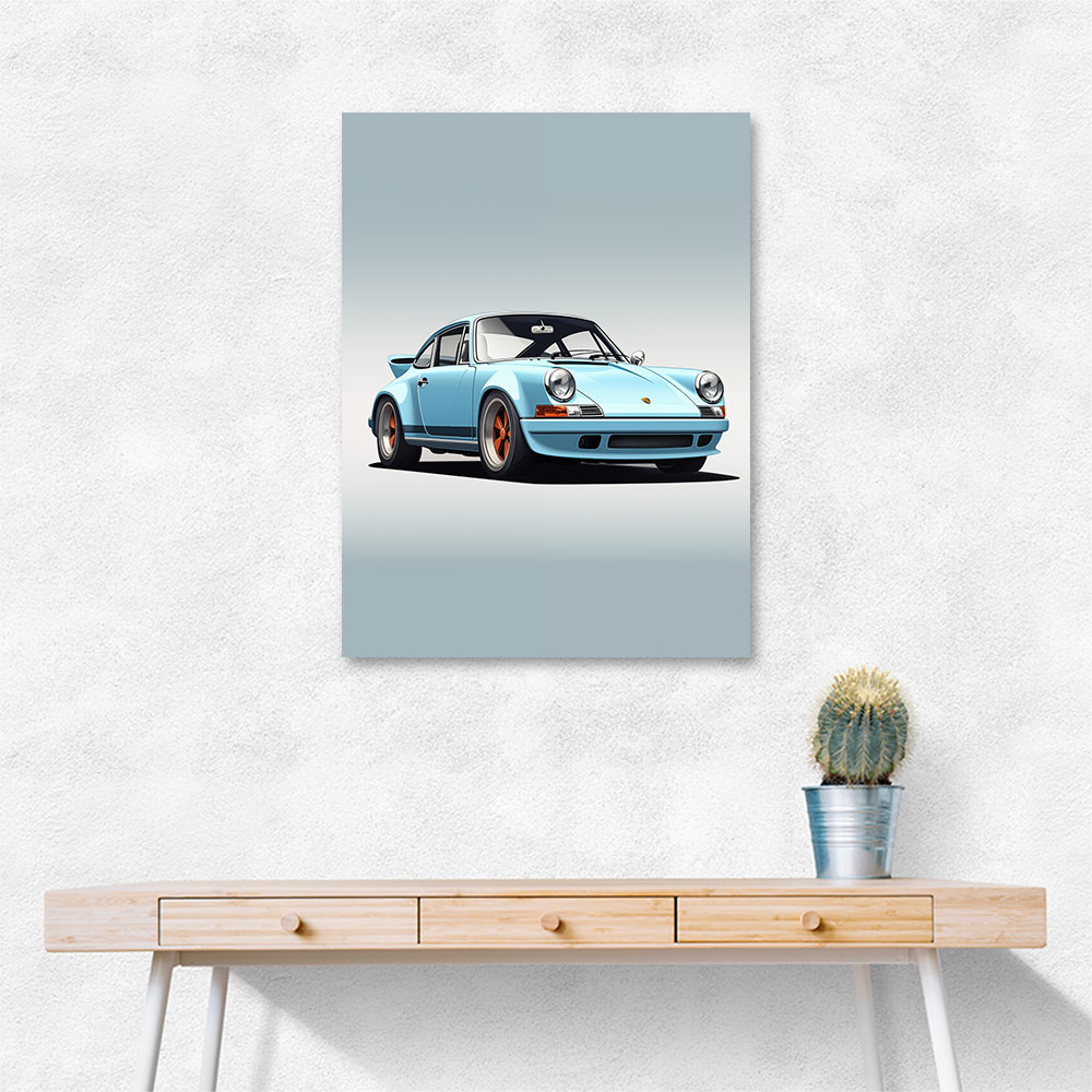 Porsche 911 Blue Retro