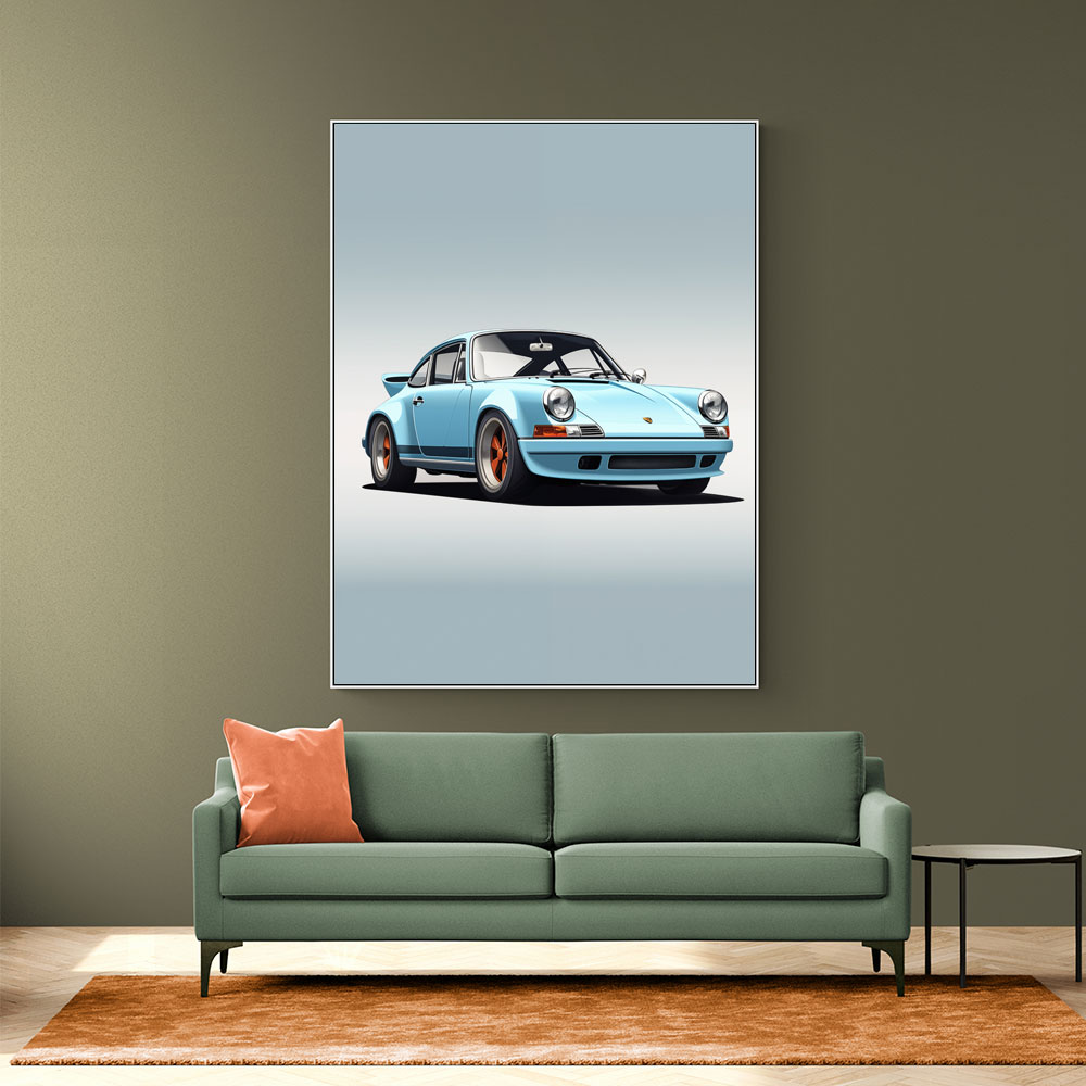 Porsche 911 Blue Retro