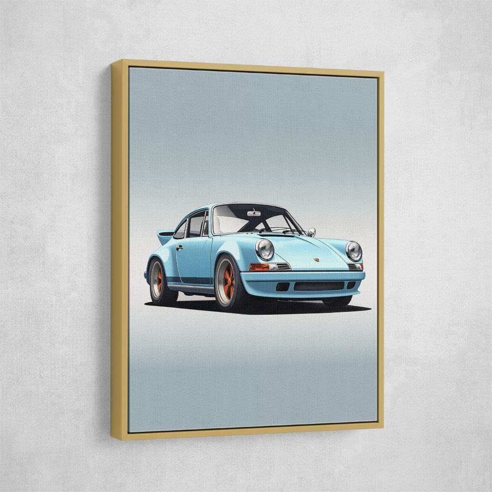 Porsche 911 Blue Retro