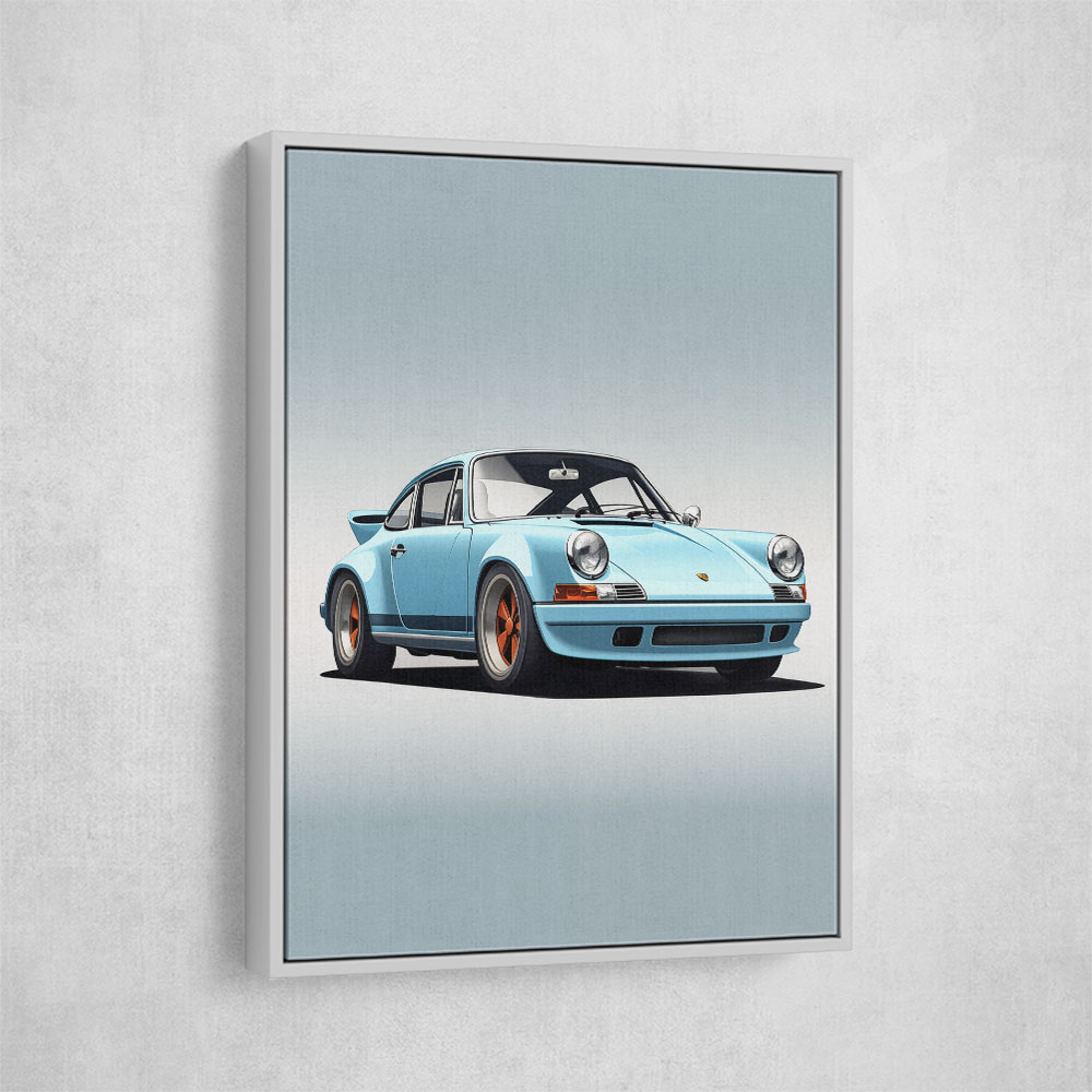 Porsche 911 Blue Retro