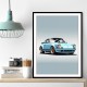 Porsche 911 Blue Retro