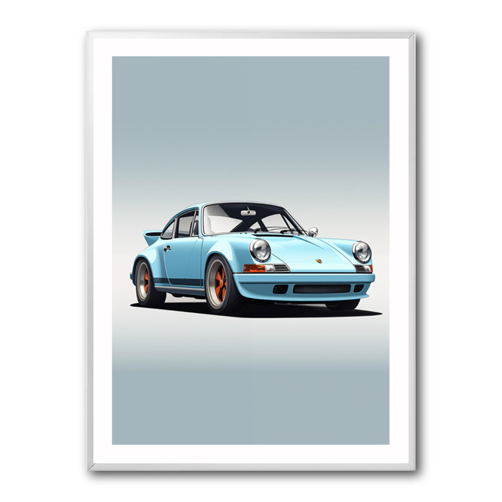 Porsche 911 Blue Retro