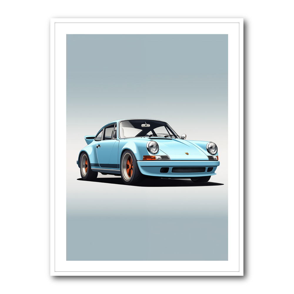 Porsche 911 Blue Retro