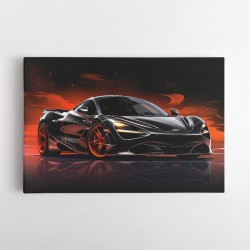 McLaren 720s Black Cartoon Style Wall Art