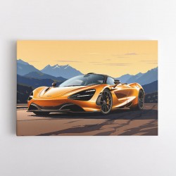 McLaren 720s Yellow Cartoon Style Wall Art