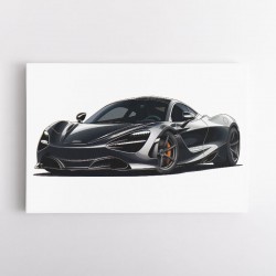 McLaren 720s Black Illustration Style Wall Art