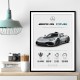AMG One Silver Hypercar Stats Art Print  