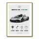 AMG One Silver Hypercar Stats Art Print  