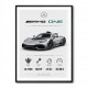 AMG One Silver Hypercar Stats Art Print  