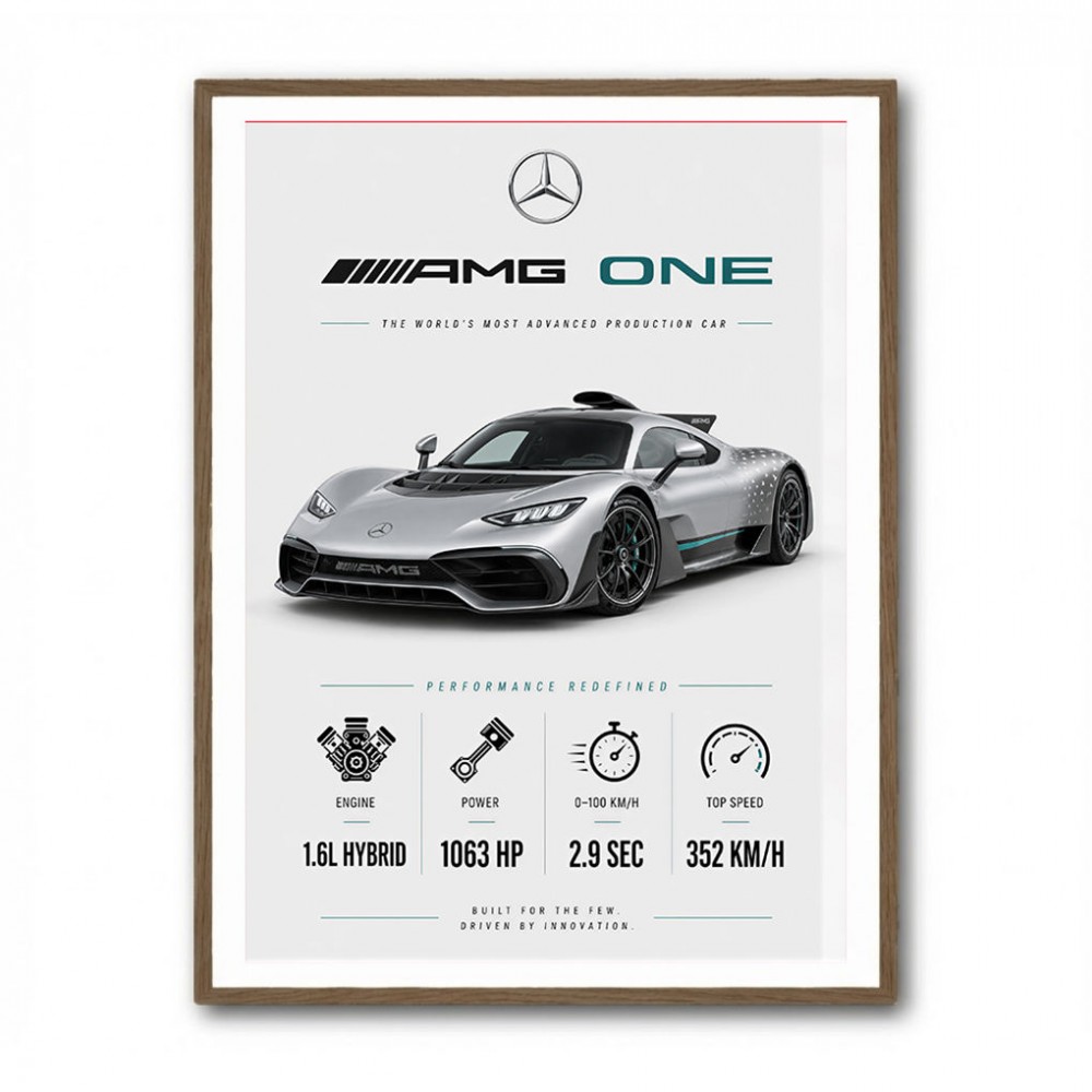 AMG One Silver Hypercar Stats Art Print  