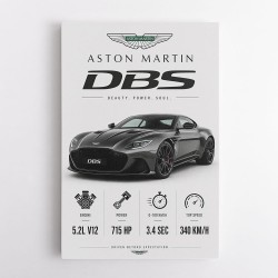 Aston Martin DBS Gray Supercar Wall Art