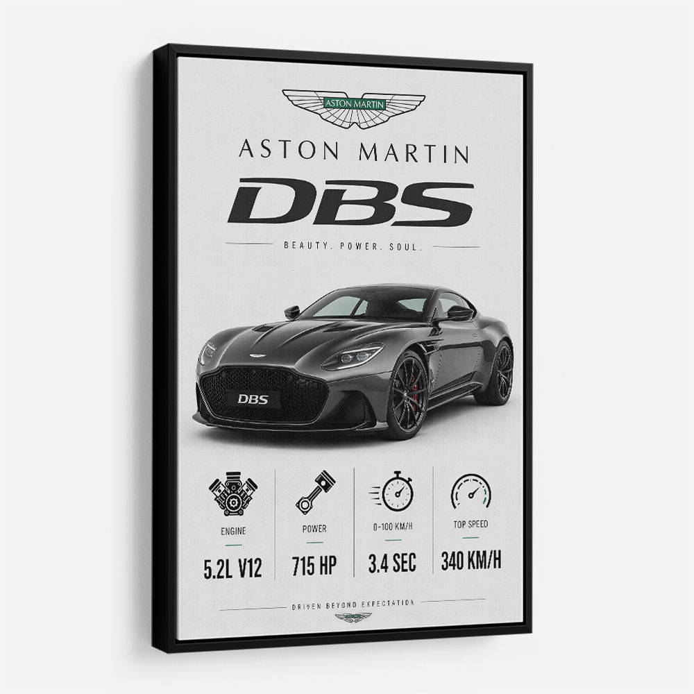 Aston Martin DBS Gray Supercar Wall Art