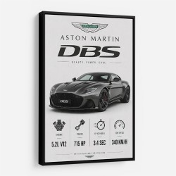 Aston Martin DBS Gray Supercar Wall Art