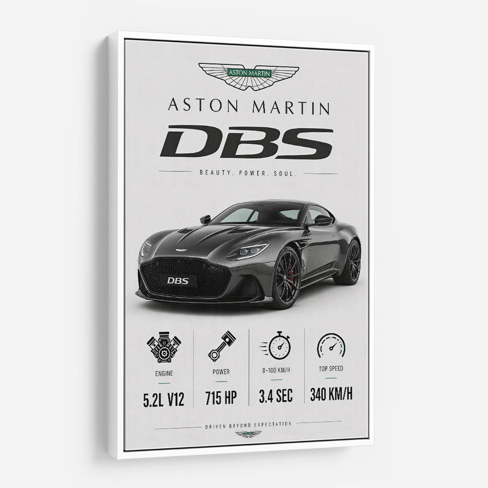 Aston Martin DBS Gray Supercar Wall Art