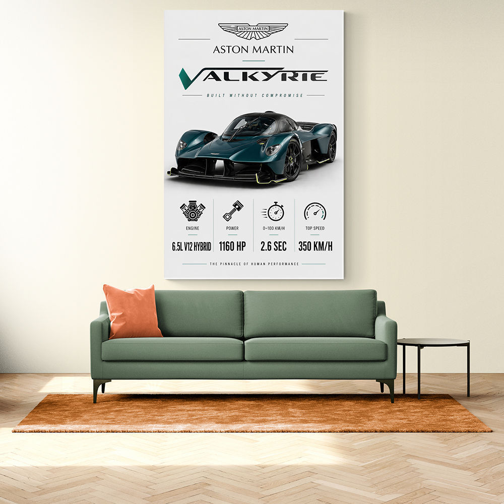Aston Martin Valkyrie Hypercar Stats Wall Art  