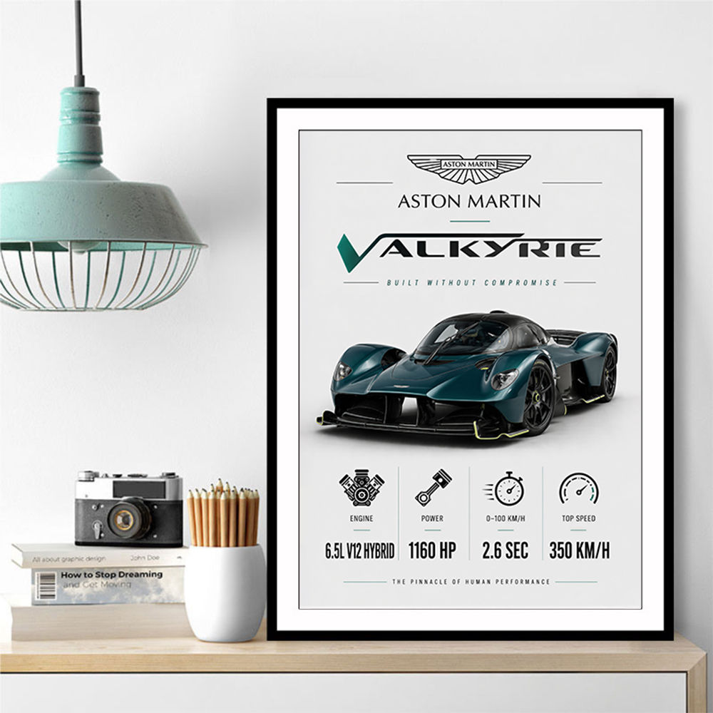 Aston Martin Valkyrie Hypercar Stats Wall Art  