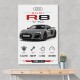 Audi R8 V10 Grey Sports Car Wall Art