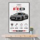Audi R8 V10 Grey Sports Car Wall Art