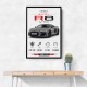Audi R8 V10 Grey Sports Car Wall Art