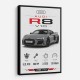 Audi R8 V10 Grey Sports Car Wall Art