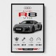 Audi R8 V10 Grey Sports Car Wall Art